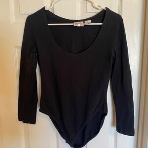 Reflections Long Sleeve Black Bodysuit, Size L